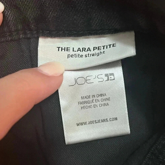Sz 34 Joe’s The Lara Petite Straight Leg Vintage Stretch Black Jeans - Picture 8 of 10